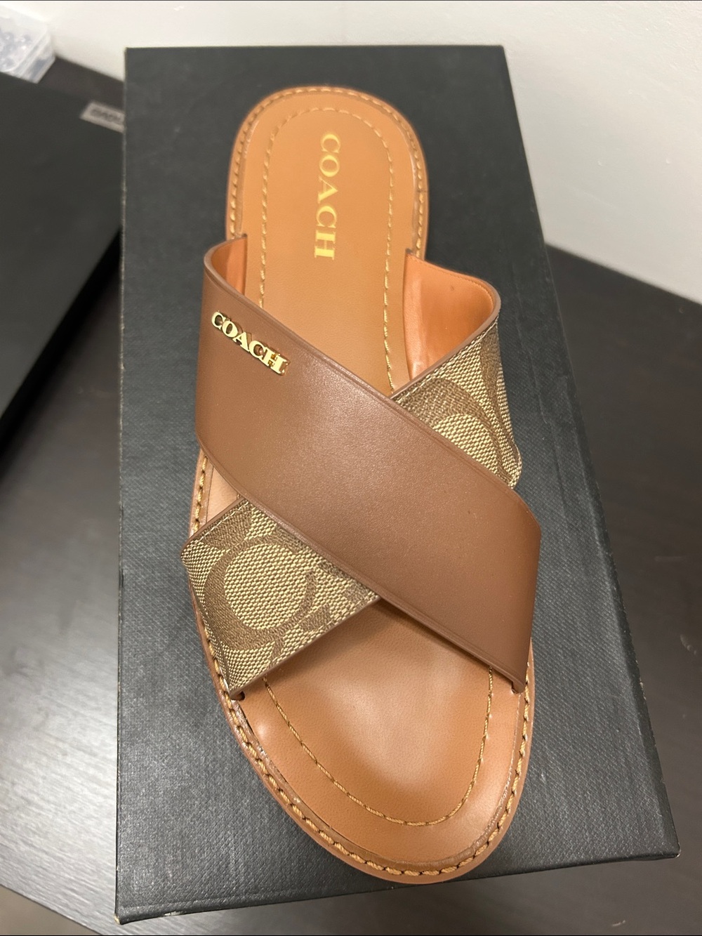 COACH Leather Hilda Slides Sandal In Signature Canvas - Picture 4 of 4